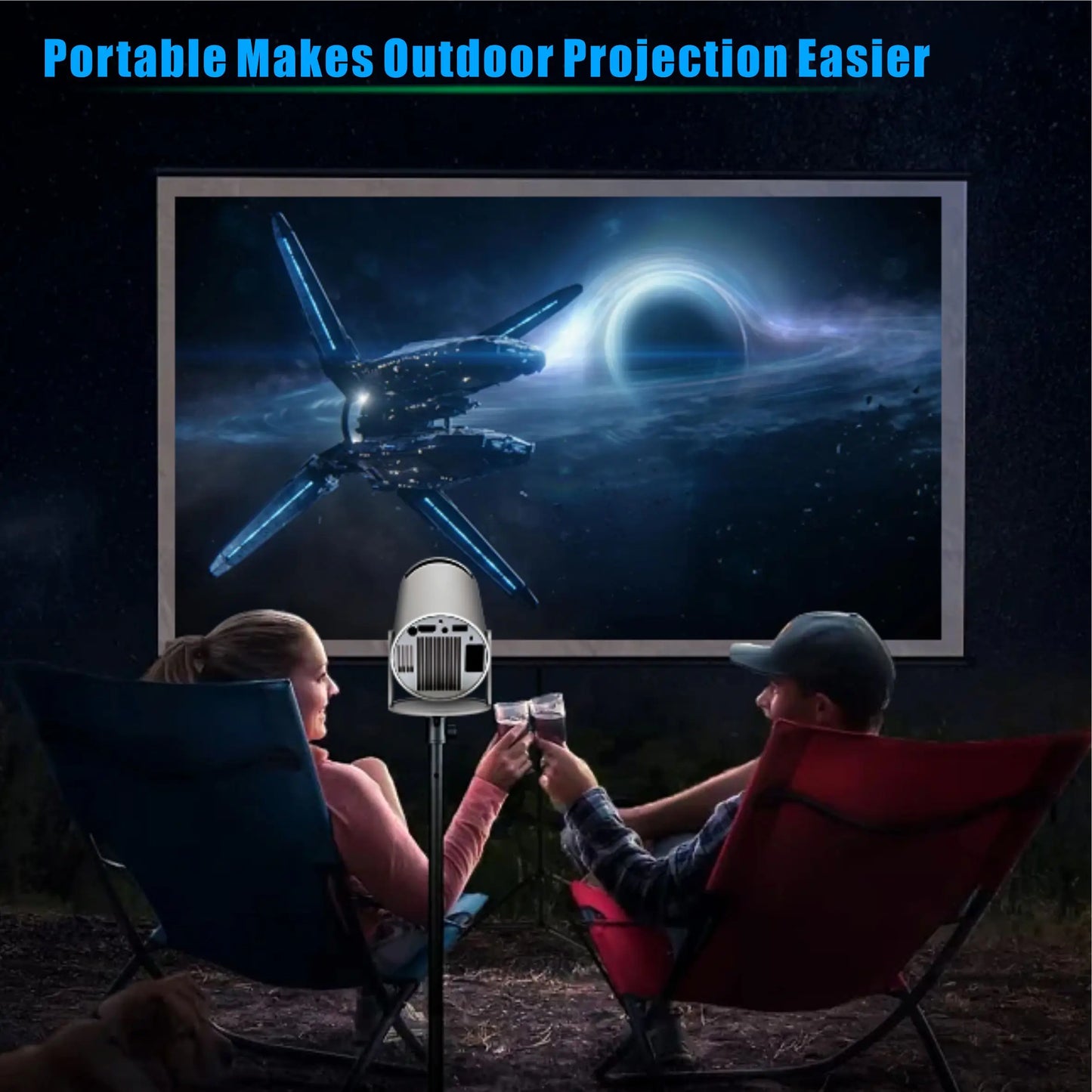 2024 neue intelligente tragbare 4k-Projektoren hy300pro android 11 dual wifi lcd 4k Video 720p Heimkino-Projektor Smart Home