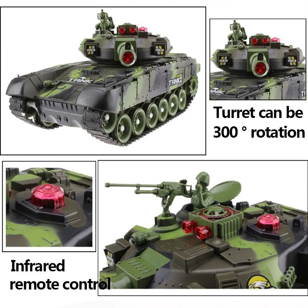 54 cm RC Panzer 2,4 G Fernbedienung Kriegspanzer Große Militärmodelle Licht Sound Funkgesteuertes Spielzeug für Jungen Kinder Weihnachtsgeschenke