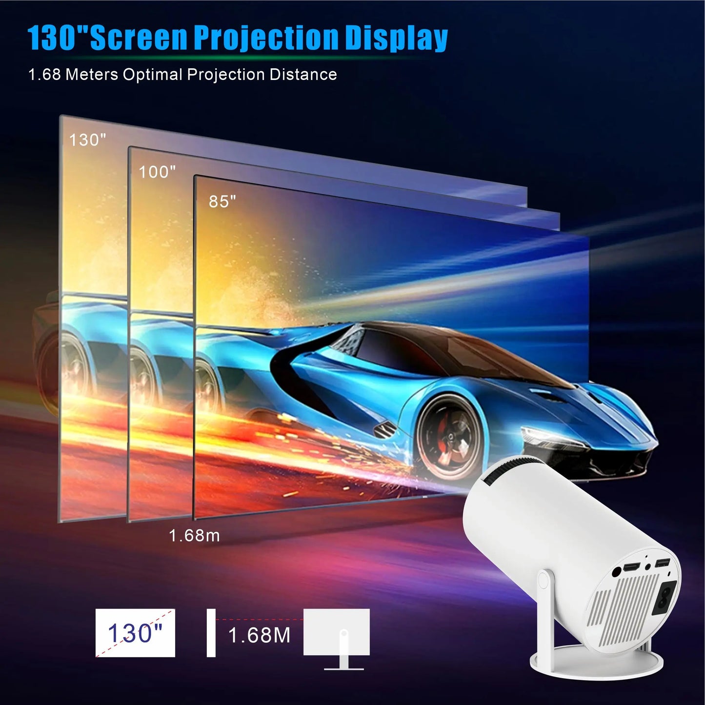 2024 neue intelligente tragbare 4k-Projektoren hy300pro android 11 dual wifi lcd 4k Video 720p Heimkino-Projektor Smart Home